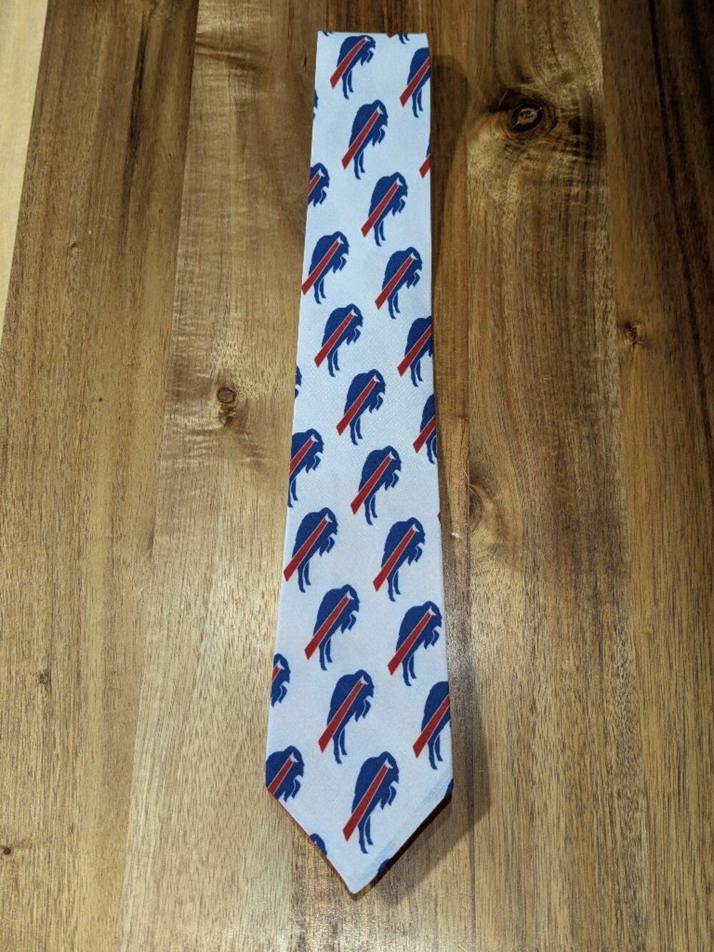 Buffalo Bills White Logo Men's Neck Tie. Custom handmade. New